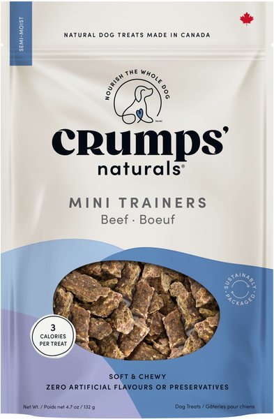 Crumps' Naturals Mini Trainers Beef Dog Treats, 4.2-oz bag slide 1 of 6