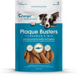 Crumps' Naturals Plaque Busters Fisherman's Mix Dental Dog Treats, 4.9-oz bag, Count Varies