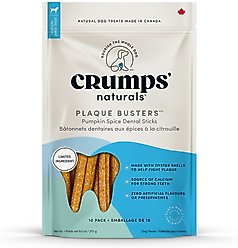 Crumps' Naturals Plaque Busters Pumpkin Spice Flavor Dental Dog Treats, 4.9-oz bag, count varies