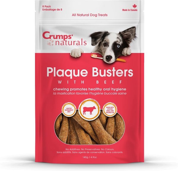 Crumps' Naturals Plaque Busters Beef Flavor Dental Dog Treats, 4.9-oz bag, Count Varies slide 1 of 6