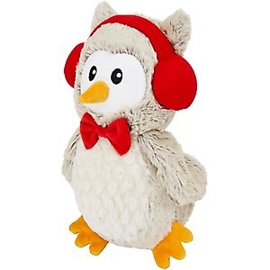Frisco Holiday Owl Plush Squeaky Dog Toy, Medium/Large