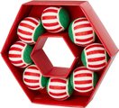Frisco Holiday Wreath Fetch Squeaky Tennis Ball Dog Toy, Medium, 8 count
