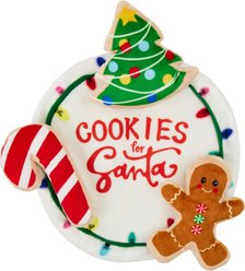 Frisco Holiday Santa's Cookies Plush Squeaky Dog Toy, 4 count