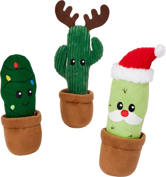 Frisco Holiday Cactus Plush Squeaky Dog Toy, 3 count slide 1 of 5