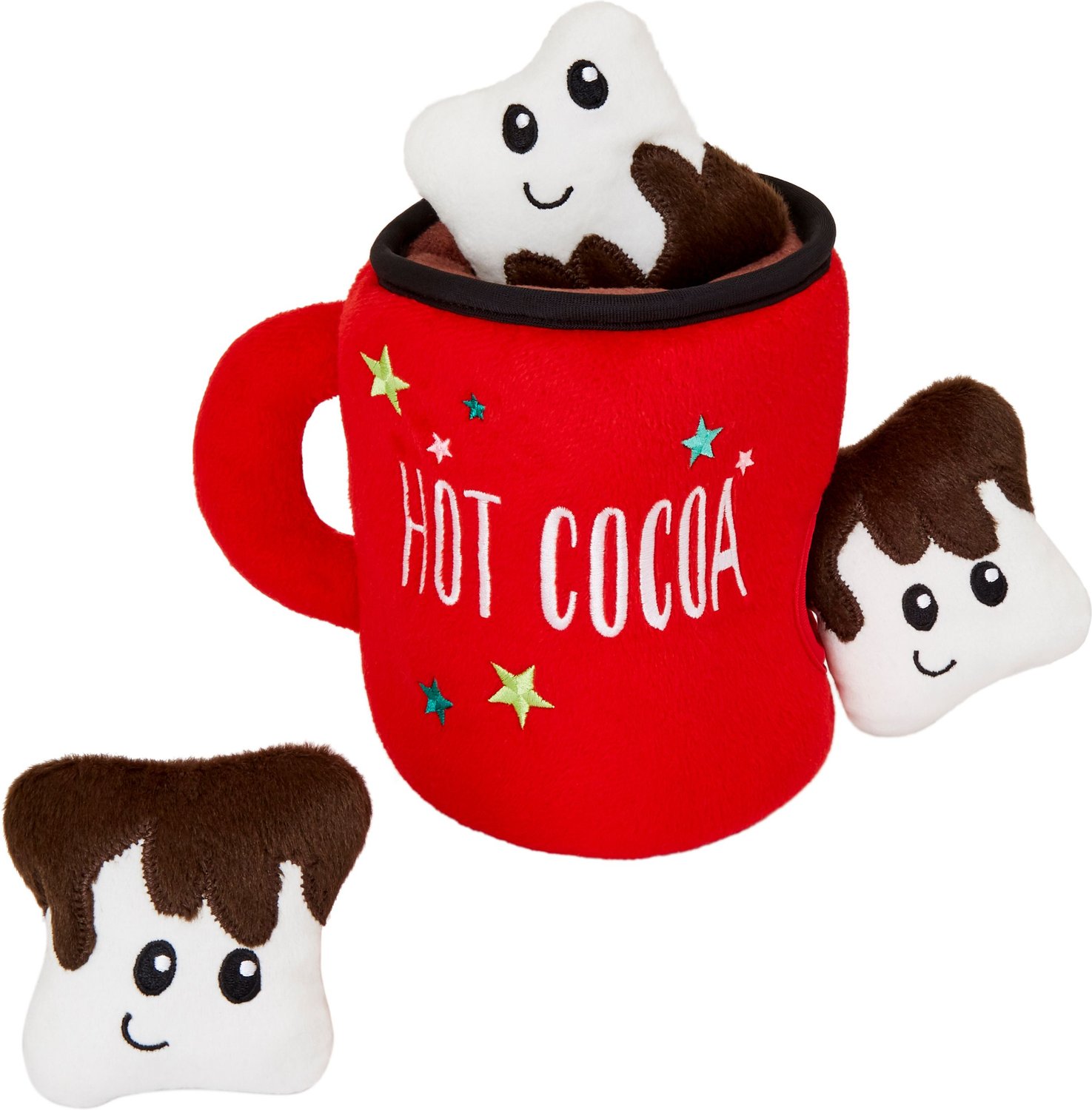 Frisco Holiday Hot Cocoa Hide & Seek Puzzle Plush Squeaky Dog Toy