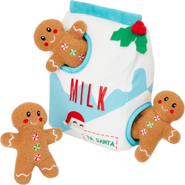 Frisco Holiday Milk & Gingerbread Cookies Hide & Seek Puzzle Plush Squeaky Dog Toy slide 1 of 7