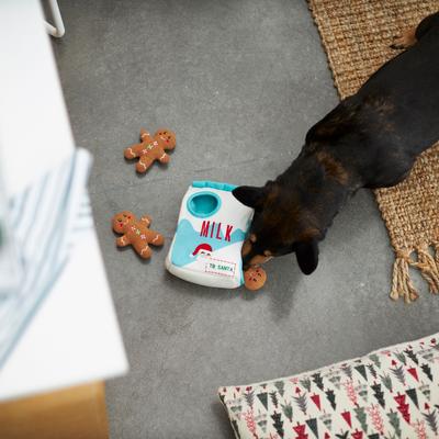 Show full view: Frisco Holiday Milk & Gingerbread Cookies Hide & Seek Puzzle Plush Squeaky Dog Toy, Small/Medium slide 6 of 10
