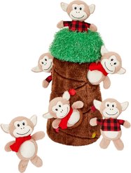 Frisco Holiday Jolly Monkey Tree Hide and Seek Plush Puzzle Squeaky Dog Toy slide 1 of 5