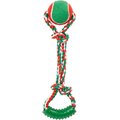 Frisco Holiday Rope with Tennis Ball Dog Toy