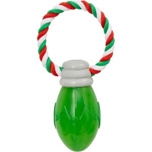 Frisco Holiday Christmas Light Rope with TPR Squeaky Dog Toy, Medium