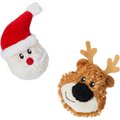 Frisco Holiday Santa & Reindeer Plush Cat Toy with Catnip, 2 count