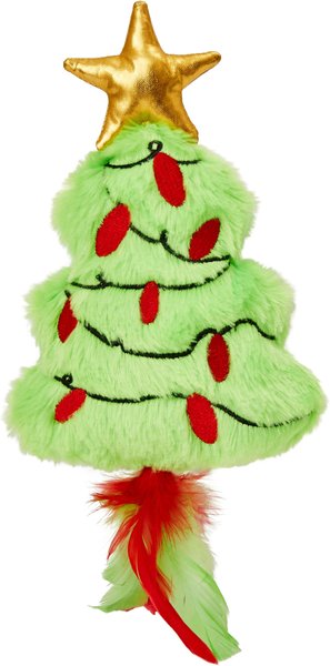 Frisco Holiday Christmas Tree Plush Kicker Cat Toy with Catnip slide 1 of 4
