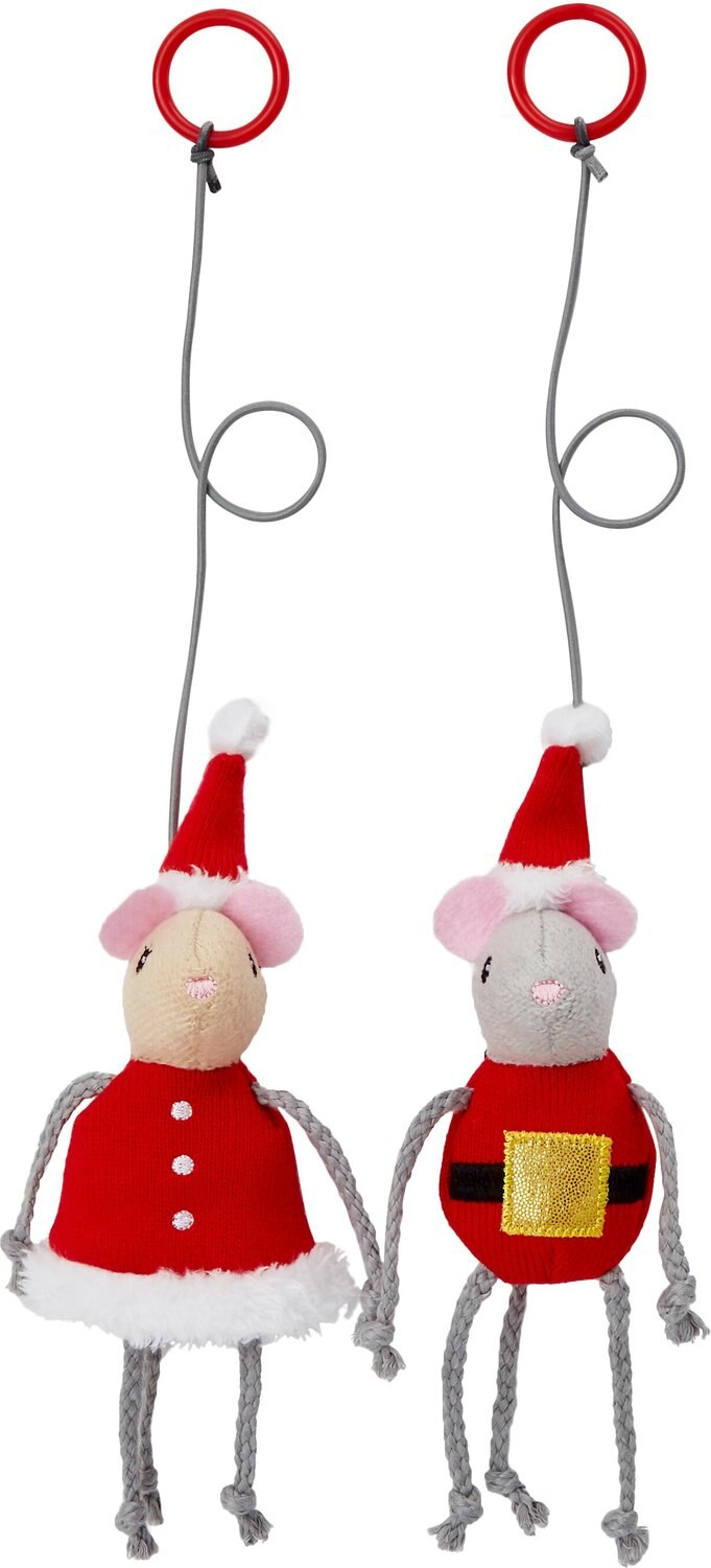 santa mouse cat toy