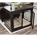 Internet's Best Double Door Furniture Style Dog Crate & End Table, Espresso, 32 inch