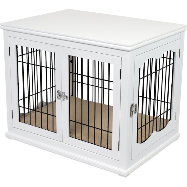 INTERNET'S BEST Double Door Furniture Style Dog Crate & End Table ...