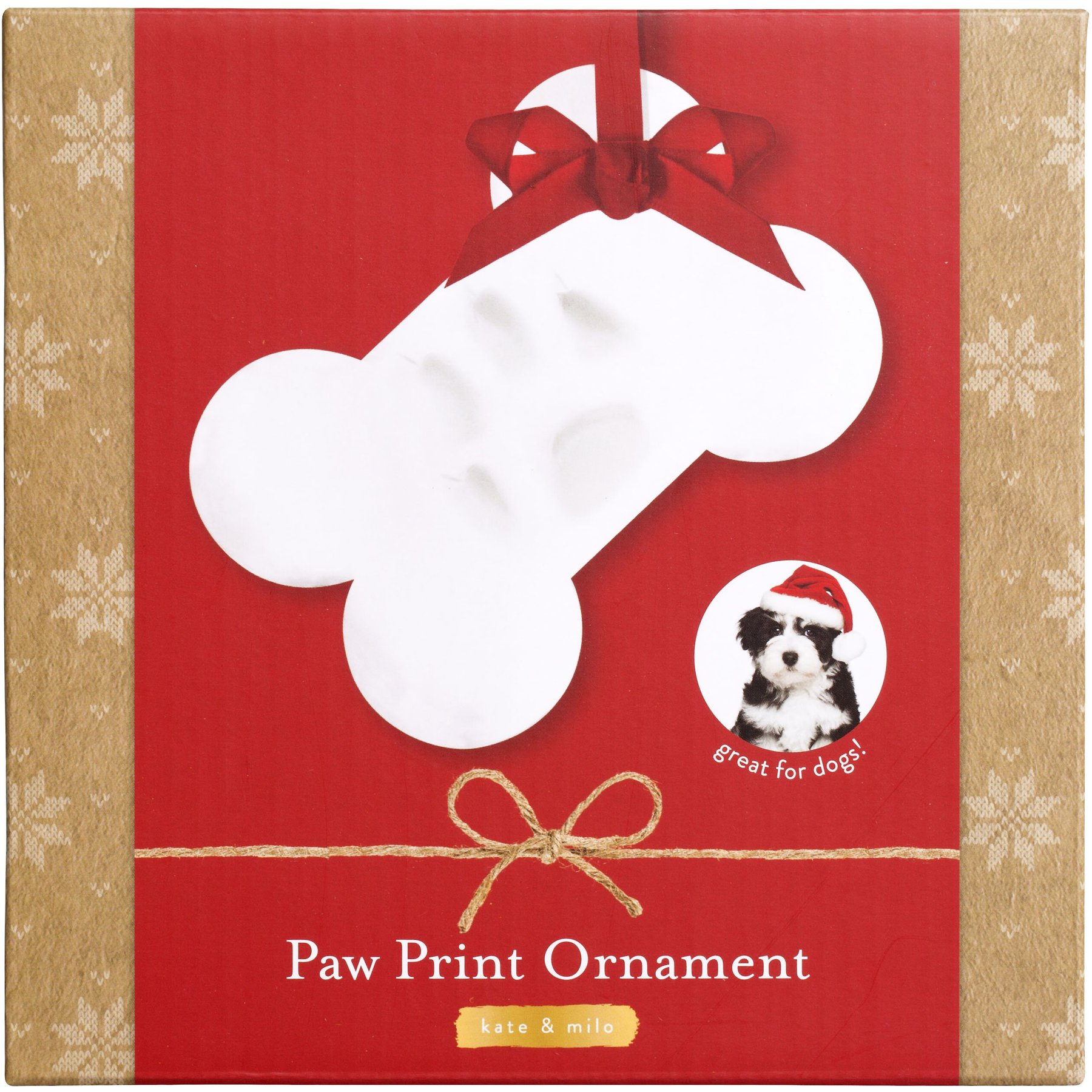 Kate & Milo Christmas Paw Print Bone Ornament Kit