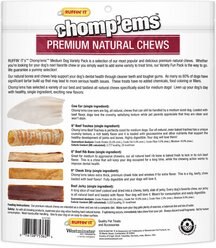 RUFFIN' IT Chomp'ems Premium Natural Chews Variety Pack Medium Dog Bone Treats, 6 count slide 2 of 8