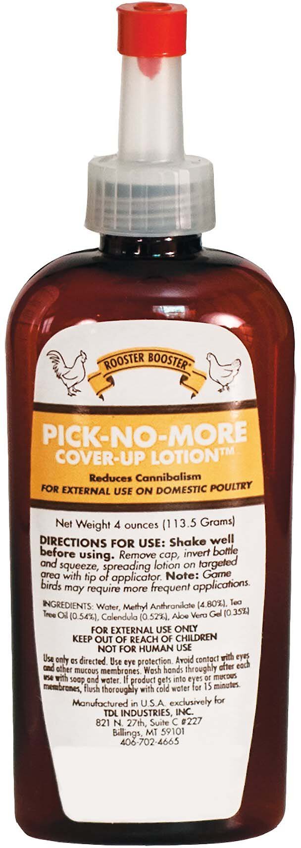 ROOSTER BOOSTER Pick-No-More Cover up Poultry Lotion, 4-oz bottle -  Chewy.com