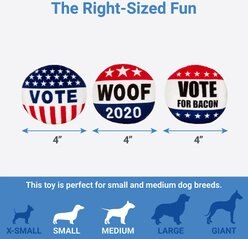 Frisco Plush Squeaky Voting Pins Dog Toy, 3 count slide 2 of 3