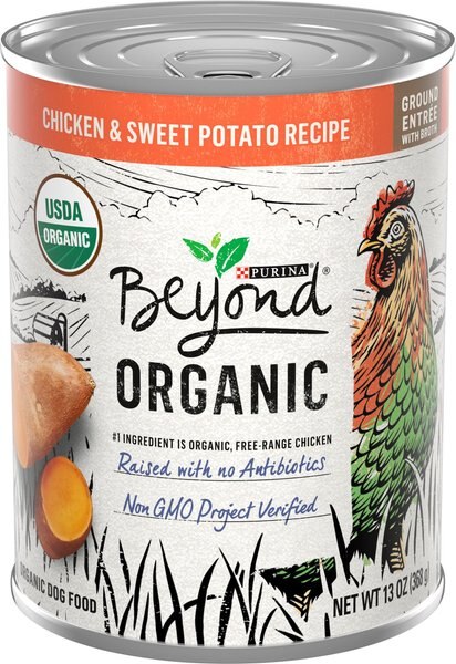 Purina Beyond Organic Chicken & Sweet Potato Recipe Wet Dog Food, 13-oz can, case of 12 slide 1 of 10