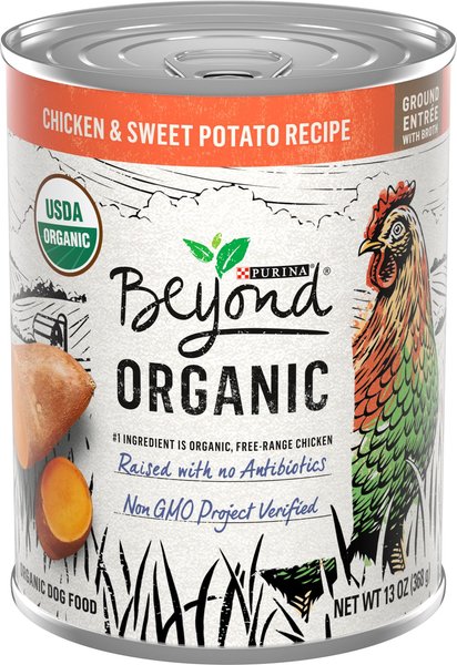 Purina Beyond Organic Chicken & Sweet Potato Recipe Wet Dog Food, 13-oz can, case of 12 slide 1 of 10