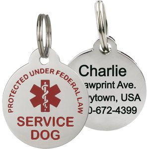 Frisco Service Personalized Dog ID Tag, Round Shape, Small