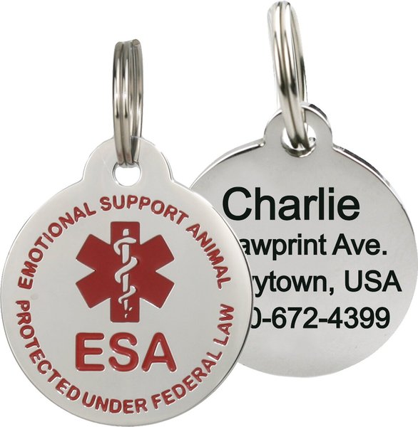Frisco Emotional Support Animal Personalized Dog & Cat ID Tag, Round Shape, Small slide 1 of 2