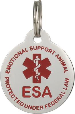 Show full view: Frisco Emotional Support Animal Personalized Dog & Cat ID Tag, Round Shape, Regular slide 2 of 3