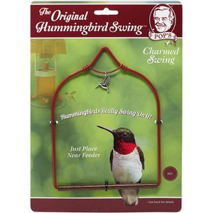 Pop's Birding Company The Original Hummingbird Swing Charmed Bird Swing, Red