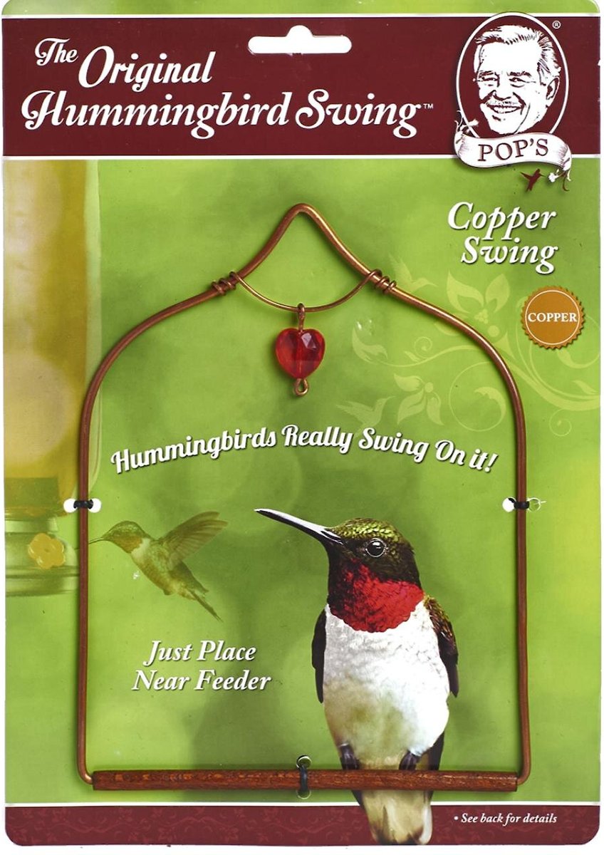 Pop's Birding The Original Hummingbird Swing Copper Bird Swing