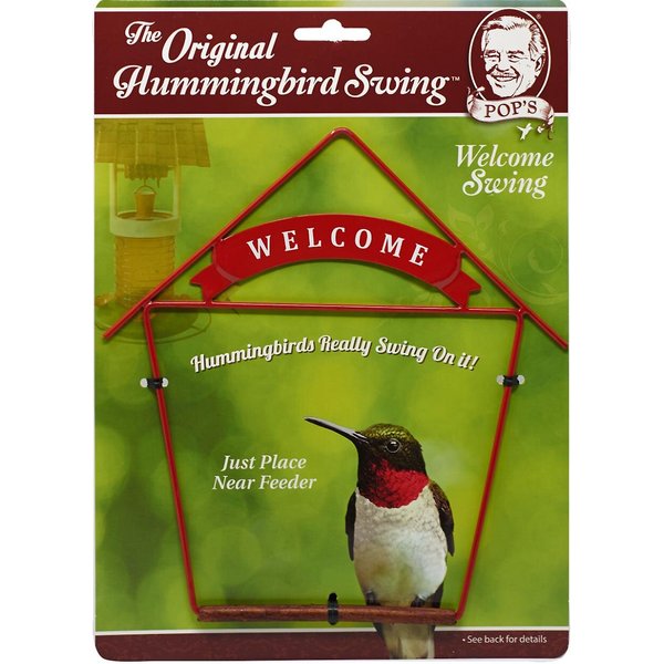 The Original Pop's Hummingbird Swing Black Metal Hanging Perch 