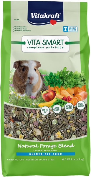 Vitakraft Vita Smart Complete Nutrition Premium Fortified Blend Timothy Hay Guinea Pig Food, 8-lb bag slide 1 of 7