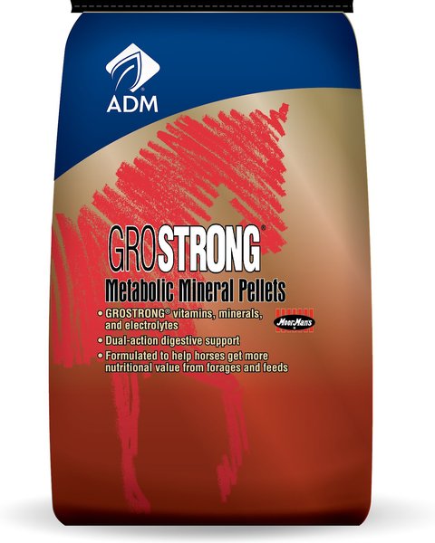 ADM GroSTRONG Metabolic Mineral Pellets Low Sugar Low Starch Horse Feed, 40-lb bag slide 1 of 6