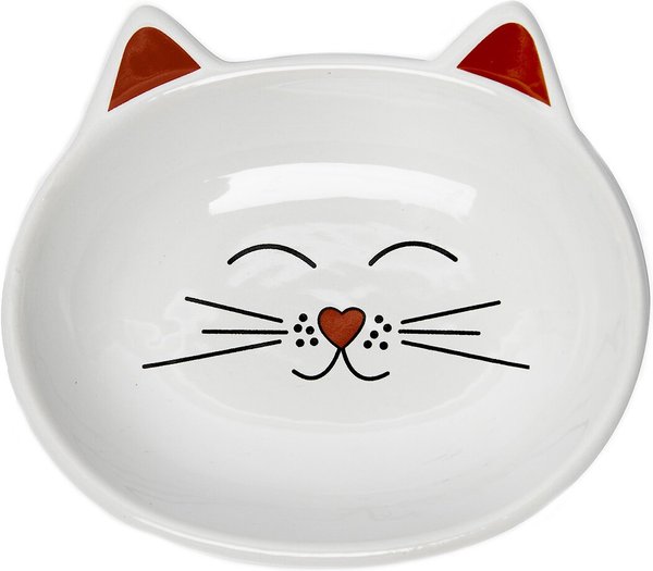 Park Life Designs Oscar Ceramic Cat Bowl, White, 0.5-cup slide 1 of 2