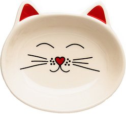 Park Life Designs Oscar Ceramic Cat Bowl, Cream, 0.5-cup