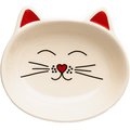 Park Life Designs Oscar Ceramic Cat Bowl, Cream, 0.5-cup