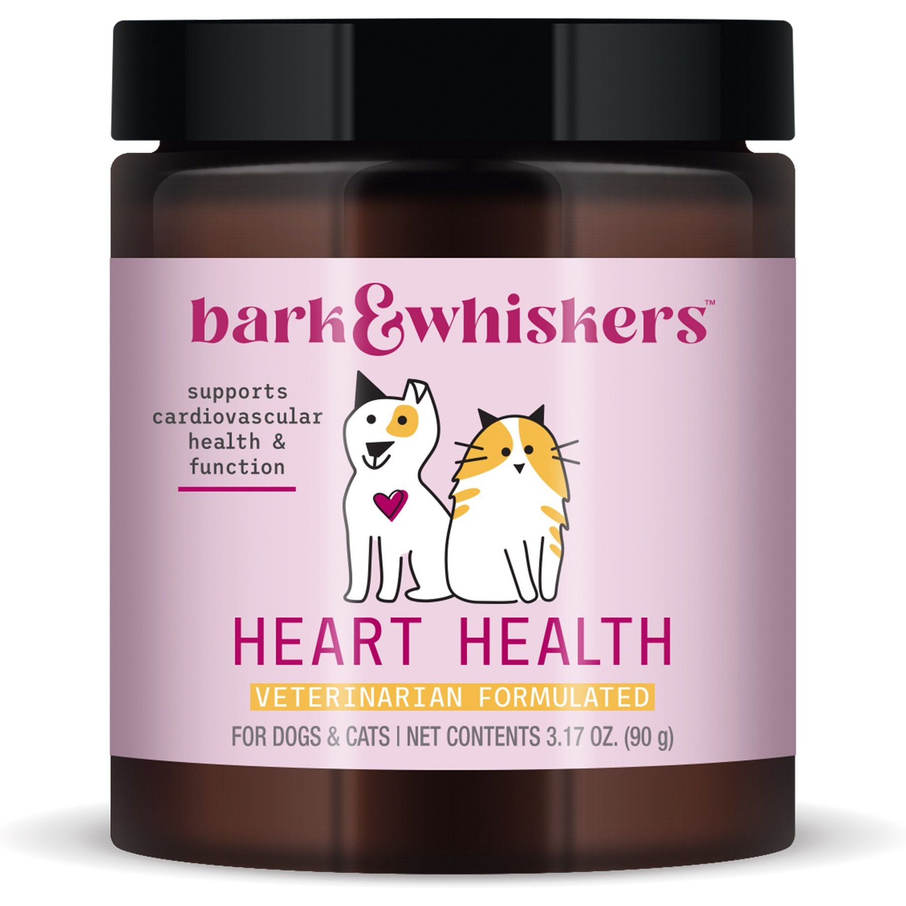 Bark and Whiskers Heart Health Dog & Cat Supplement, 3.17-oz jar