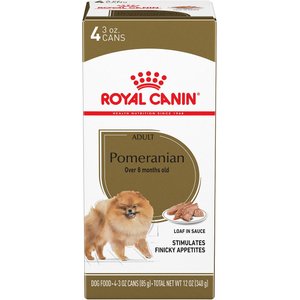 Royal Canin Breed Health Nutrition Pomeranian Adult Loaf in Sauce Canned Dog Food, 3-oz, case of 4