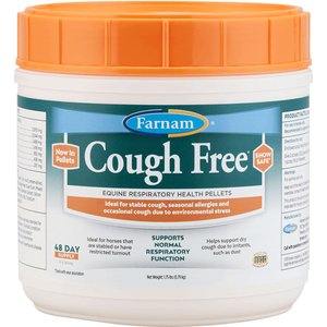 Farnam Cough Free Equine Respiratory Health Pellets Horse Supplement, 1.75-lb jar, 48 Day Supply