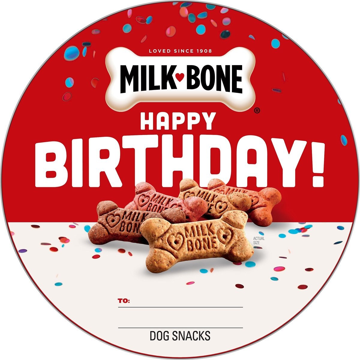 MILKBONE Happy Birthday Flavor Snacks Small Bone Dog Treats, 36oz tin