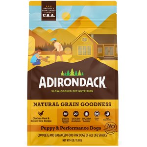 Adirondack 30% Protein High-Fat Recipe Chicken Meal & Brown Rice Puppy & Performance Dogs Dry Dog Food, 4-lb bag