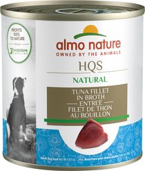 Almo Nature HQS Natural Tuna Fillet Canned Dog Food, 9.87-oz can, case of 12