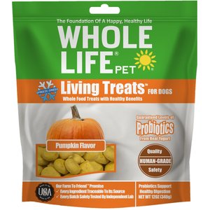 Whole Life Living Treats Pumpkin Flavor Freeze-Dried Dog Treats, 12-oz bag