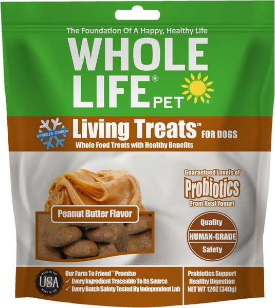 Whole Life Living Treats Peanut Butter Flavor Freeze-Dried Dog Treats, 12-oz bag slide 1 of 7