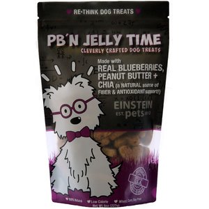 Einstein Pets Wheat-Free PB'N Jelly Time Real Blueberries, Peanut Butter & Chia Oven Baked Dog Treats, 8-oz bag