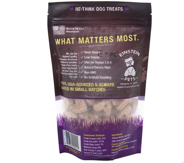Einstein Pets Wheat-Free PB'N Jelly Time Real Blueberries, Peanut Butter & Chia Oven Baked Dog Treats, 8-oz bag