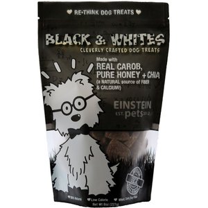 Einstein Pets Wheat-Free Black & Whites Real Carob, Pure Honey & Chia Natural Oven Baked Dog Treats, 8-oz bag