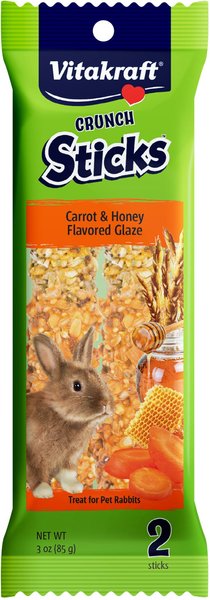 Vitakraft Crunch Sticks Carrot & Honey Rabbit Treat, 2 count slide 1 of 6