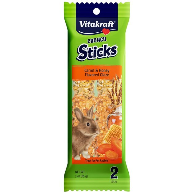 Vitakraft Pet Rabbit Slims With Carrot Nibble Stick Treat 1.76 Ounce Pouch 