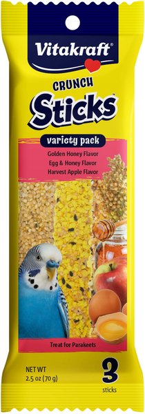 Vitakraft Crunch Sticks Honey, Egg & Apple Variety Pack Parakeet Bird Treat Toy slide 1 of 6